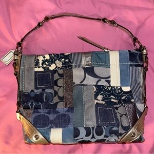 Coach vintage denim monogram patchwork shoulder bag 💙👖🪩